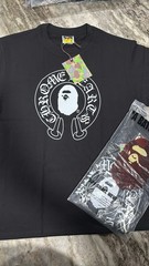 A Bathing Ape BAPE x Chrome Hearts Baby Milo Black Graphic Logo Tee Men’s L