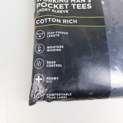 4pc Walls Working Man’s Short Sleeve Pocket T-Shirts Black 42-44, Large #A338