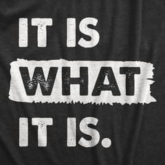 Mens It Is What It Is T Shirt Funny Sarcastic Accepting Coping Saying Tee For