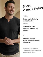 Mens Muscle Slim T Shirts Texture V Neck Longline Henley Gym