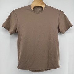 BYLT Drop Cut Lux Men XL Taupe Brown Short Sleeve Curved Hem T-Shirt Performance