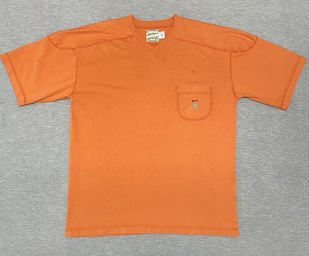 Vintage JNCO Jeans Shirt Pocket T Adult One Size Orange USA Made Mens XL 90s Y2K