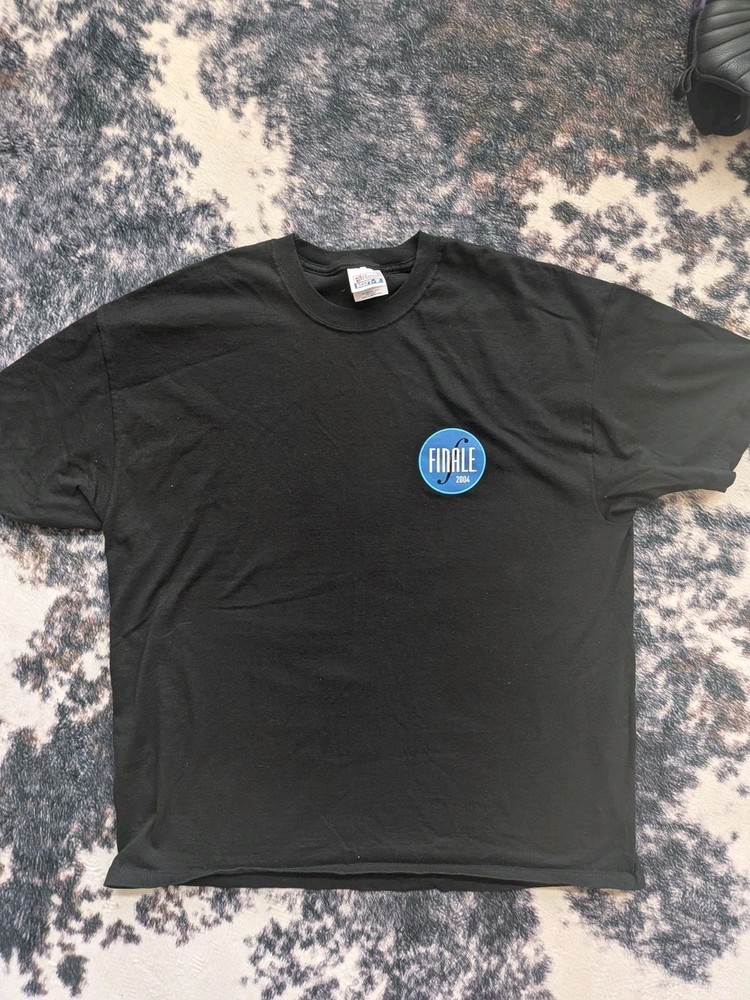 Hanes Beefy-T Black Graphic Logo T-Shirt “FINALL 2004” Crew Neck XL
