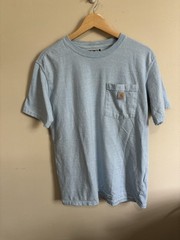 Carhartt Pocket T-Shirt – Men’s Medium – Baby Blue – Loose Fit