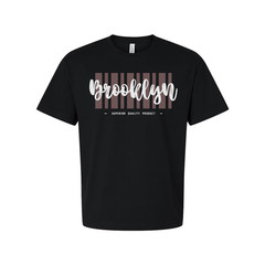 Brooklyn Graphic Tee With Vertical Stripes Unisex Urban T Shirt For Everyday Wea