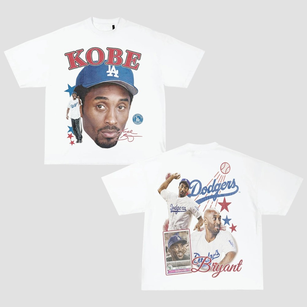 Kobe Bryant Baseball Graphic Design Double Sided Streetwear T-Shirt Tee