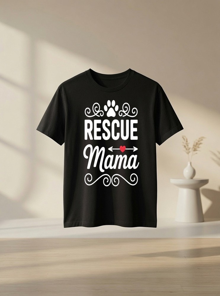 Rescue Mama Quote for Dog Mom Animal Shelter Pet Lovers Premium Tri-Blend T-Shir