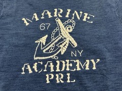 Polo Ralph Lauren Indigo Blue EMBROIDERD MARINE ACADEMY PRL Tee Shirt Men M