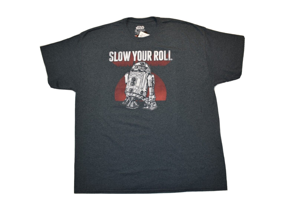 Star Wars Mens R2-D2 Slow Your Roll Funny Shirt NWT 2XL, 3XL, 4XL