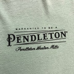 Pendleton Shirt Mens Small Green Vintage Logo Graphic Tee Woolen Mills