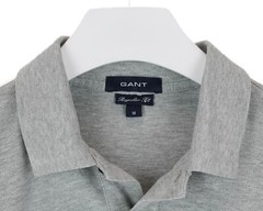 GANT Regular Fit T-Shirt Mens M Short Sleeve Polo Blend Grey