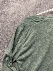 Apt 9 Premier Flex Henley Shirt Mens Medium Olive Green Cotton Knit Perfect Fit