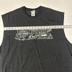 VTG Harley Davidson Cycles Mens Sleeveless T Shirt Work Sucks Let’s Ride 2XL
