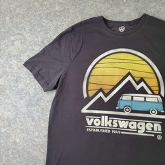 Volkswagen Shirt Mens Extra Large Gray Crew Neck Short Sleeve Graphic Stretch