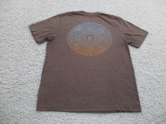 Howler Brothers Shirt Mens Small Brown Bros Cotton Polyester Aztec Mayan Logo