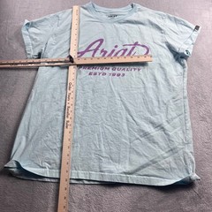 Ariat Rebar Mens XXL Light Blue Purple Graphic Logo Premium Quality T-Shirt