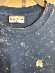 Teddy Fresh Blue Acid Wash T‑Shirt Small S Barely Worn Embroidered Bear