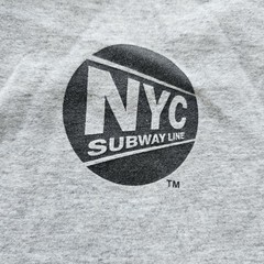 Shea Stadium MTA NYC Subway Womens T-Shirt New York Mets Small Gray 7 Line X5c