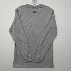 BTS Gray Men’s Long Sleeve Cotton Jersey Graphic Tee Small