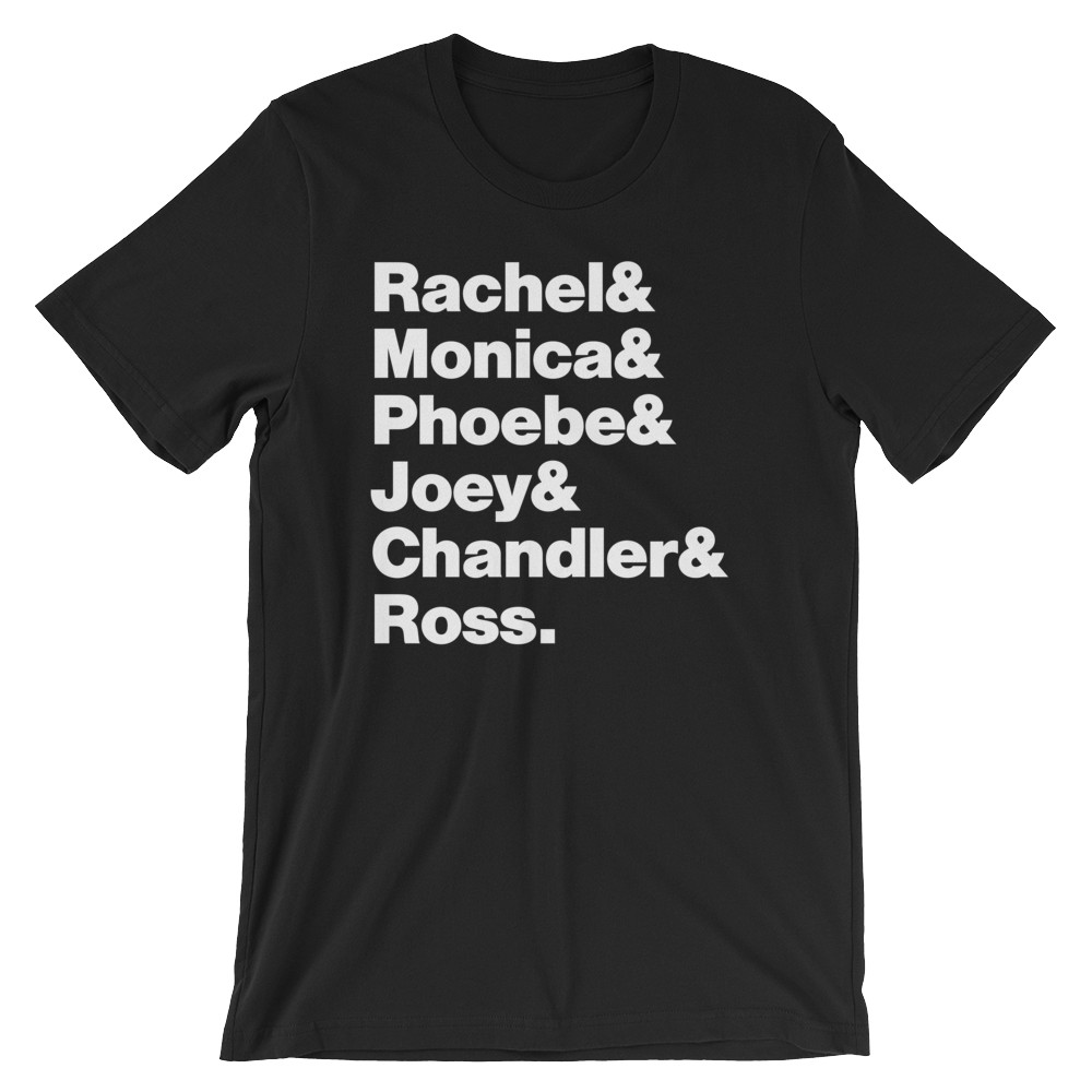 Friends T-Shirt. Black White Gray or Red Premium Soft Cotton TV Show Tee.