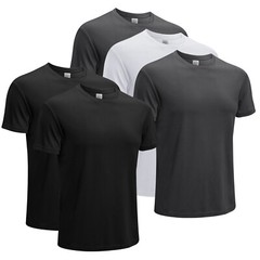 5 Pack Mens Active Athletic T Shirts Gym Running Workout Crew Neck Top Hiking