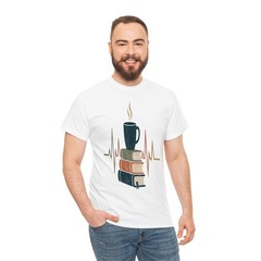 Retro Book Lover Coffee Reading Heartbeat Teacher T-Shirt