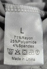GENERIC UNI-SEX T-SHIRT 71% RAYON, 25% POLYAMIDE, 4% SPANDEX – L – LIGHT GRAY