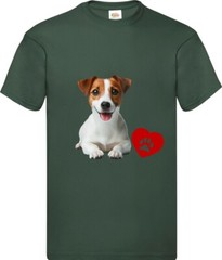 Jack Russell Dog Pet Heart Family Novelty T Shirt Various Colours And Sizes