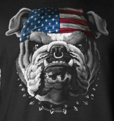 AMERICAN Bulldog 2-Sided T-Shirt / USA Flag Patriotic Military Army Freedom