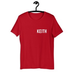 Keith Classic Rock T-Shirt, Red, Keith Moon, Keith Richards, The Who, 80s, Retro