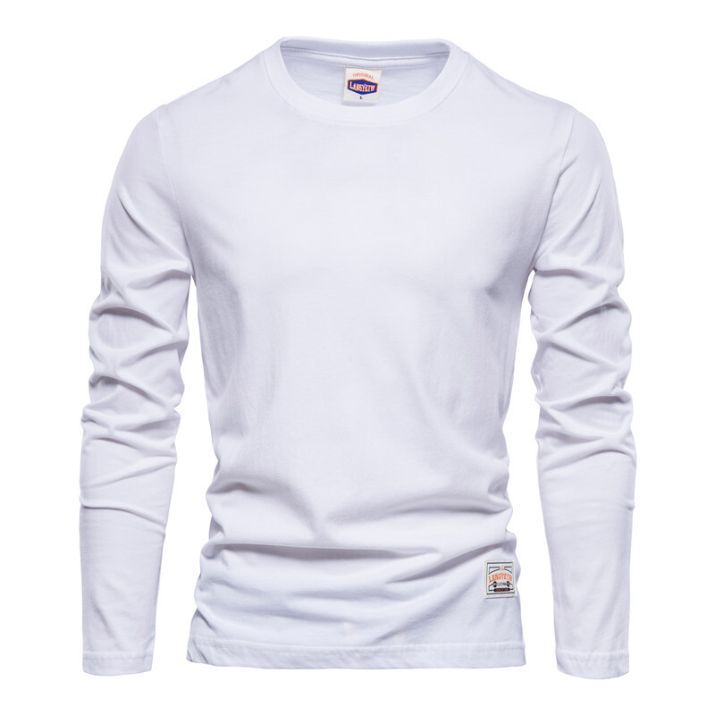 Zonbailon men’s long sleeve Fashion leisure sports pure cotton T-shirt
