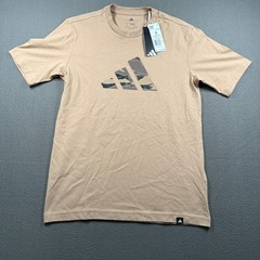 Adidas Camo Logo T-Shirt Mens Small Warm Sandstone Graphic Tee JM6382