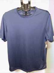 Athletic Works Mens DriWorks Performance T-Shirt Navy Blue Short Sleeve Size L