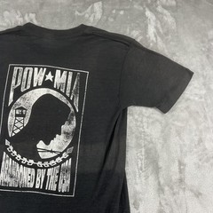 Vintage Oneita Shirt Mens Medium Black POW MIA 58044 Vietnam Double Sided Tee
