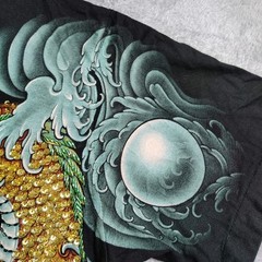 TARMAFIA Year of the Dragon Handmade Sequin & Beaded Mens L Shirt Power Fortune