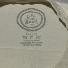 Life Is Good Happy Hour Camping Dog T Shirt Mens XL Cream