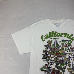 Vintage California Los Angeles Map Graphic T-Shirt Delta Pro Weight L