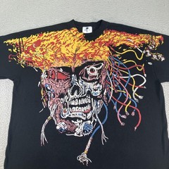 Warren Lotas Wolverine Shirt Mens 2XL Black Flaming Skull Weapon X Marvel Flames