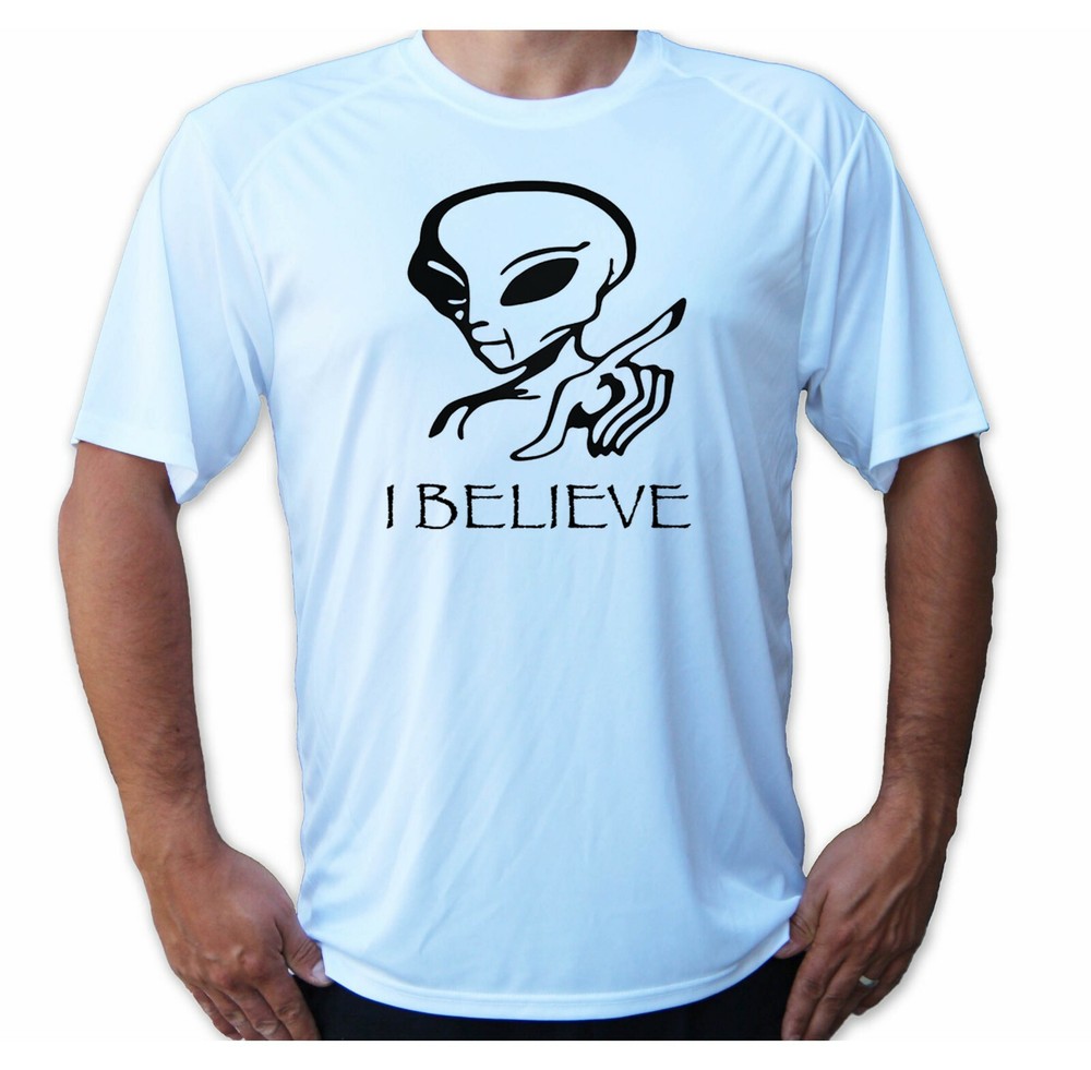 I Believe Aliens Alien Fun Hiking Fishing UPF 50 T-Shirt Sport Sun UV Protection
