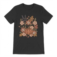 Boho Flower T-Shirt, Autumn Shirt, Floral Pumpkin Shirt