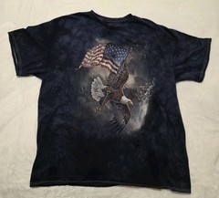 The Mountain Men’s American Flag Bald Eagle Tie Dye T-shirt Size XL