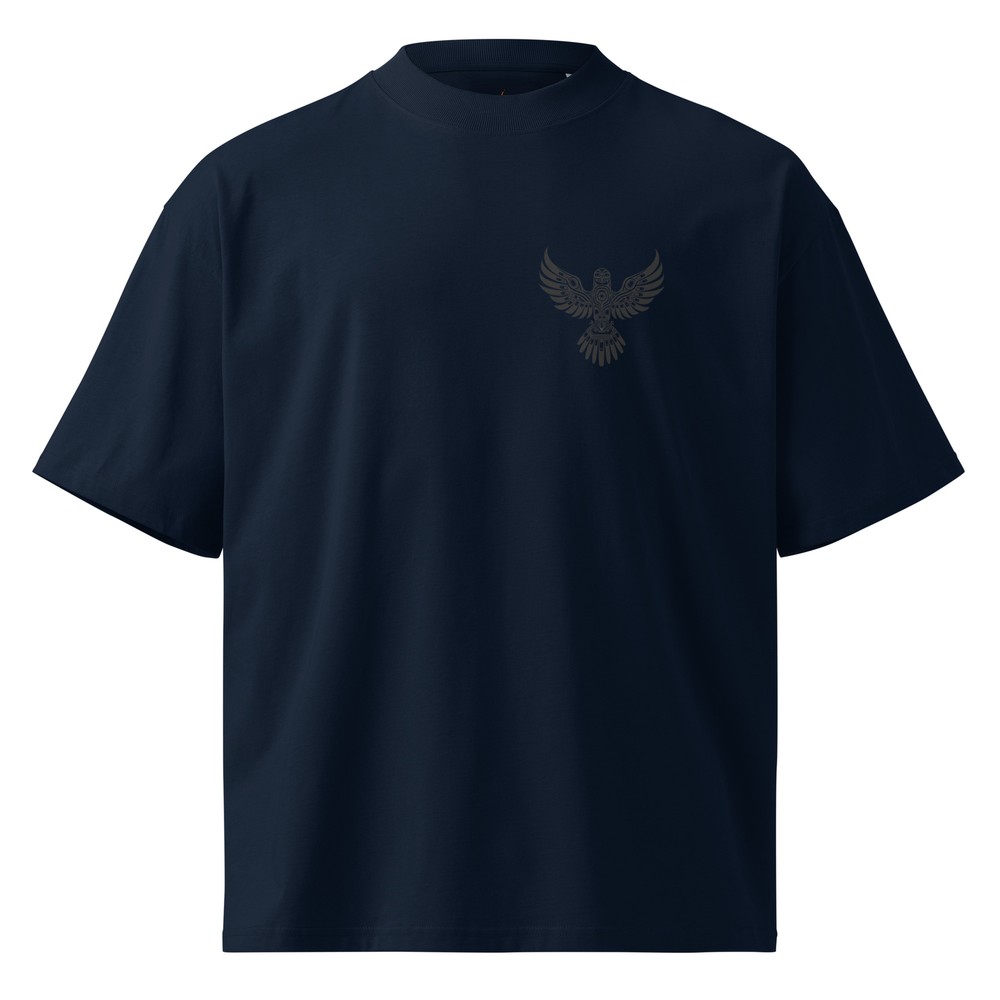 Unisex organic oversized high neck t-shirt