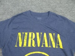Nirvana Shirt Mens Medium Blue Crew Neck Logo Short Sleeve Logo Tee Adult M
