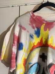 Pink Dolphin Wavelordz Skull Tee Men’s Size L Rare Multi Color Flame Street Wear