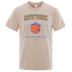 New York Basketball Streetwear Men’s Oversized Breathable Cotton T-Shirt