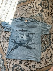 Vintage Mountain Great White Shark T Shirt Size Large