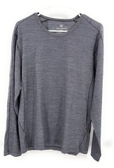 Mack Weldon Mens Gray Long Sleeve Round Neck Athletic T Shirt Size L