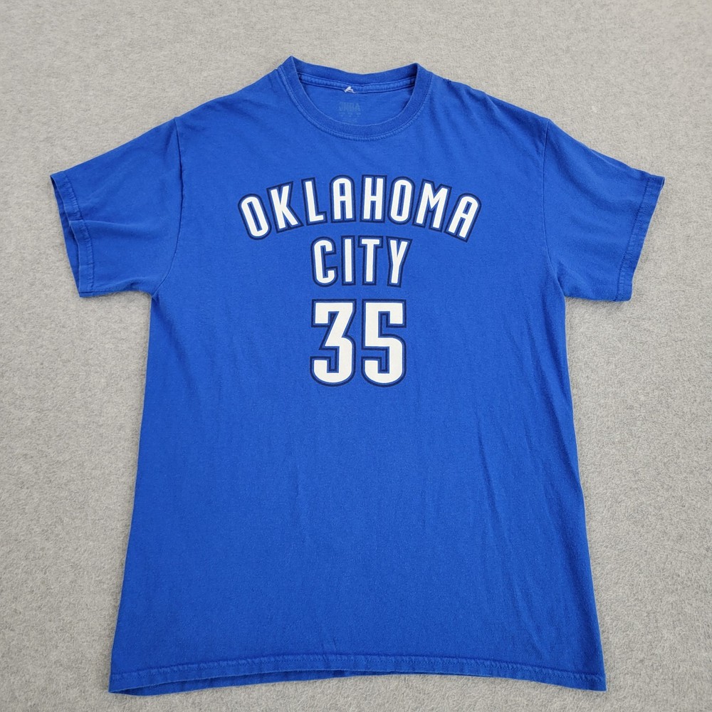 Oklahoma City #35 NBA Shirt Mens Medium Kevin Durant Blue Graphic