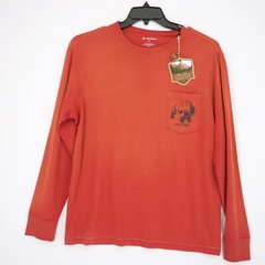 Cremieux Men’s Long Sleeve Shirt M Red Solid National Park 100% Cotton NWT