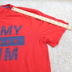 Tommy Hilfiger Denim Men’s Graphic T-Shirt XL Red Logo Tee (see photo for flaw)